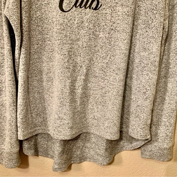 Free Press Sweatshirt Large “No Sleep Club” Script Oversized Rayon Poly Spandex - Picture 8 of 15